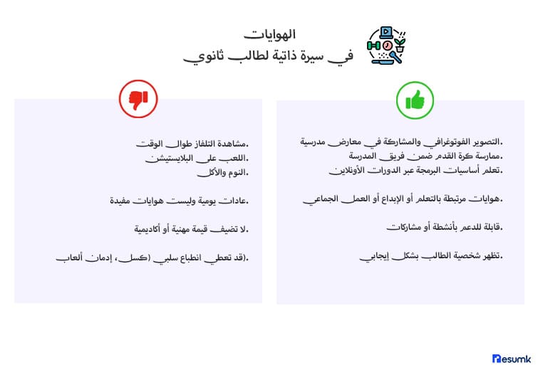 سيرة ذاتية لطالب ثانوي مجانية جاهزة سيرة ذاتية لطالب ثانوي مجانية جاهزة